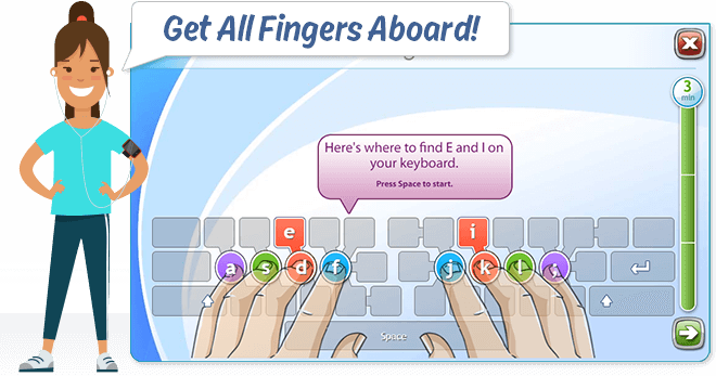 type characters typing fingers